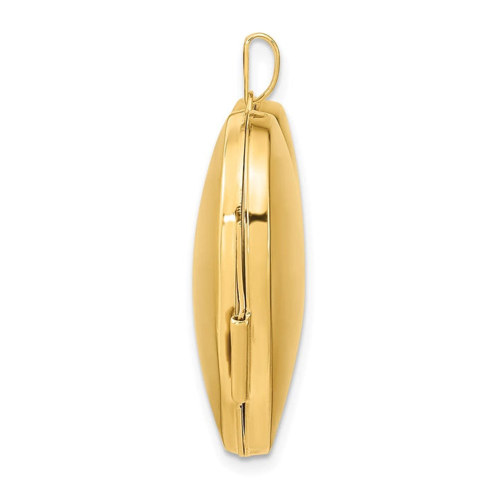 Lovely Rita's Pendants & Charms 14K Yellow Gold Wave Diamond 27mm Heart Locket
