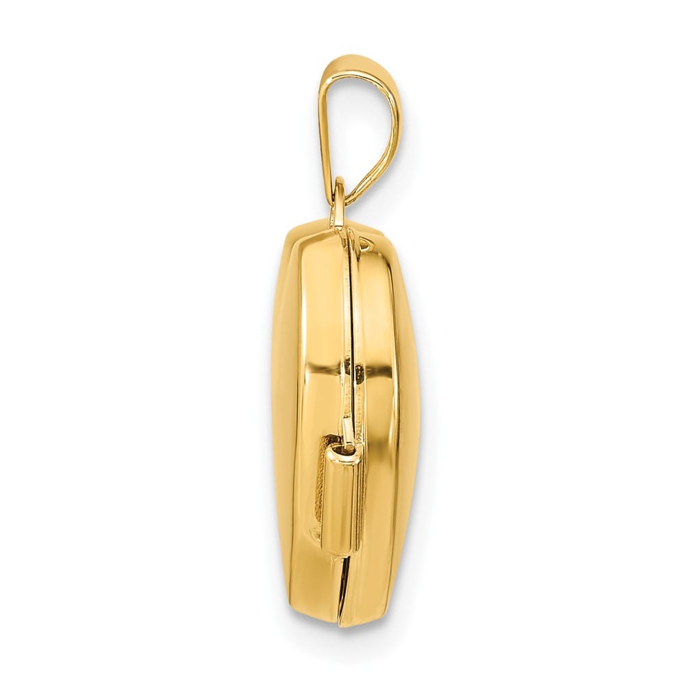 Lovely Rita's Pendants & Charms 14K Yellow Gold Polished Ruby 15mm Heart Locket