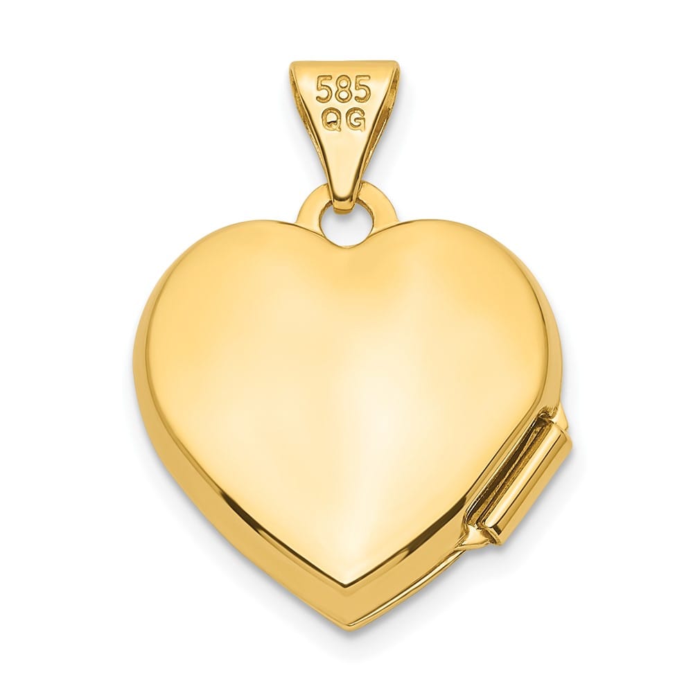 Lovely Rita's Pendants & Charms 14K Yellow Gold Polished Ruby 15mm Heart Locket