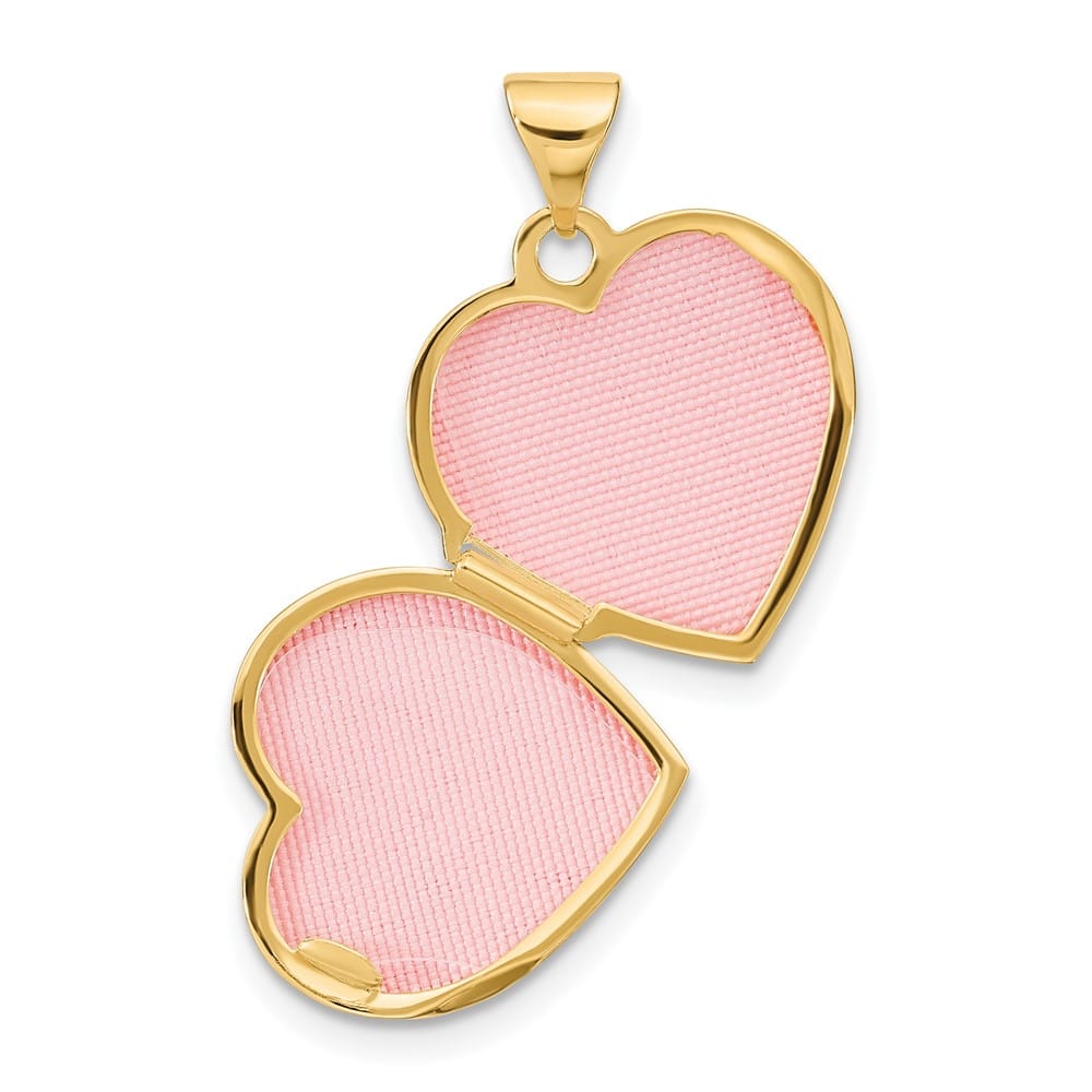 Lovely Rita's Pendants & Charms 14K Yellow Gold Polished Ruby 15mm Heart Locket