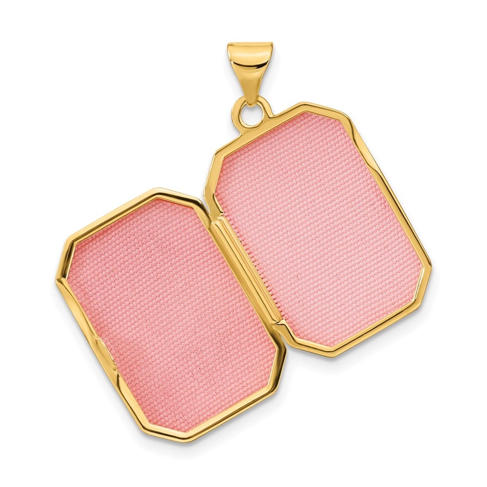Lovely Rita's Pendants & Charms 14K Yellow Gold Polished and Brushed D.C. 20x15mm Rectangular Locket