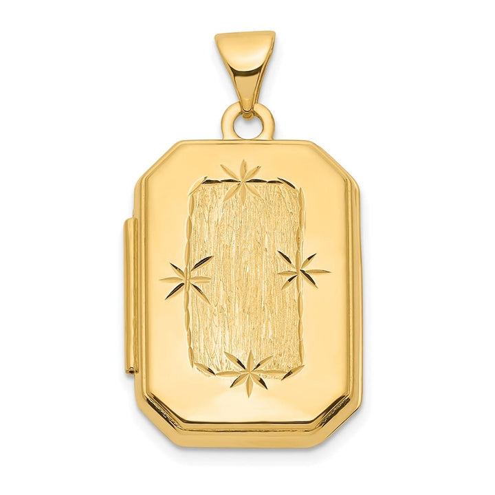 Lovely Rita's Pendants & Charms 14K Yellow Gold Polished and Brushed D.C. 20x15mm Rectangular Locket