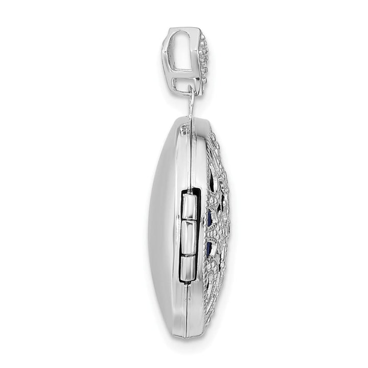 Lovely Rita's Pendants & Charms 14K White Gold .01ct Diamond Vintage Filigree 20mm Round Locket