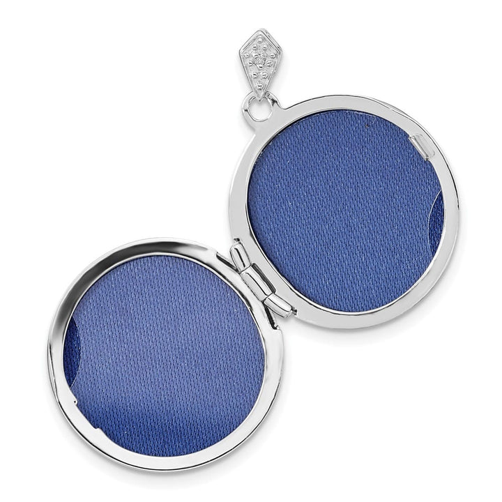 Lovely Rita's Pendants & Charms 14K White Gold .01ct Diamond Vintage Filigree 20mm Round Locket