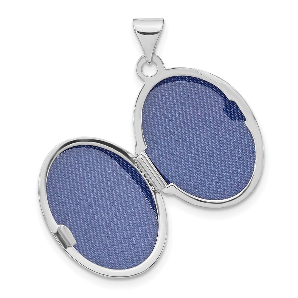 Lovely Rita's Pendants & Charms 14K White Gold Pink Enamel Leaves 19mm Oval Locket