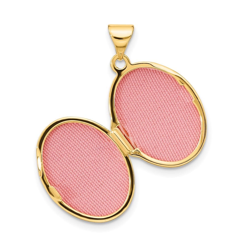 Lovely Rita's Pendants & Charms 14K Yellow Gold Swirl Design 17mm Oval Locket