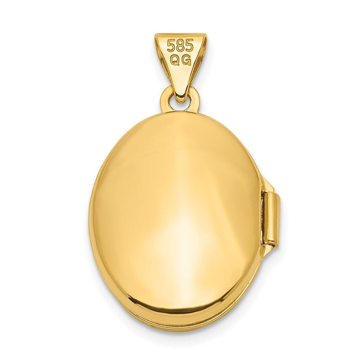 Lovely Rita's Pendants & Charms 14K Yellow Gold Floral Border 17mm Oval Locket