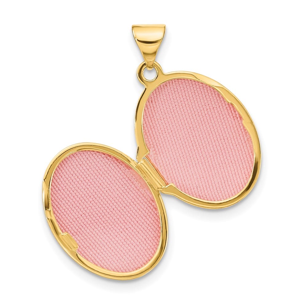 Lovely Rita's Pendants & Charms 14K Yellow Gold Floral Border 17mm Oval Locket