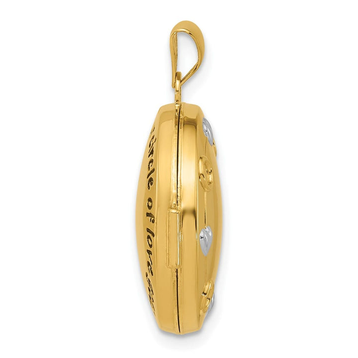Lovely Rita's Pendants & Charms 14K Yellow Gold OUR CIRCLE OF LOVE GOES AROUND 20mm Round Locket