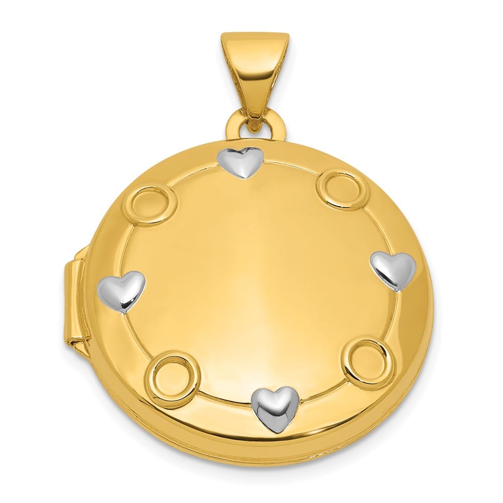 Lovely Rita's Pendants & Charms 14K Yellow Gold OUR CIRCLE OF LOVE GOES AROUND 20mm Round Locket