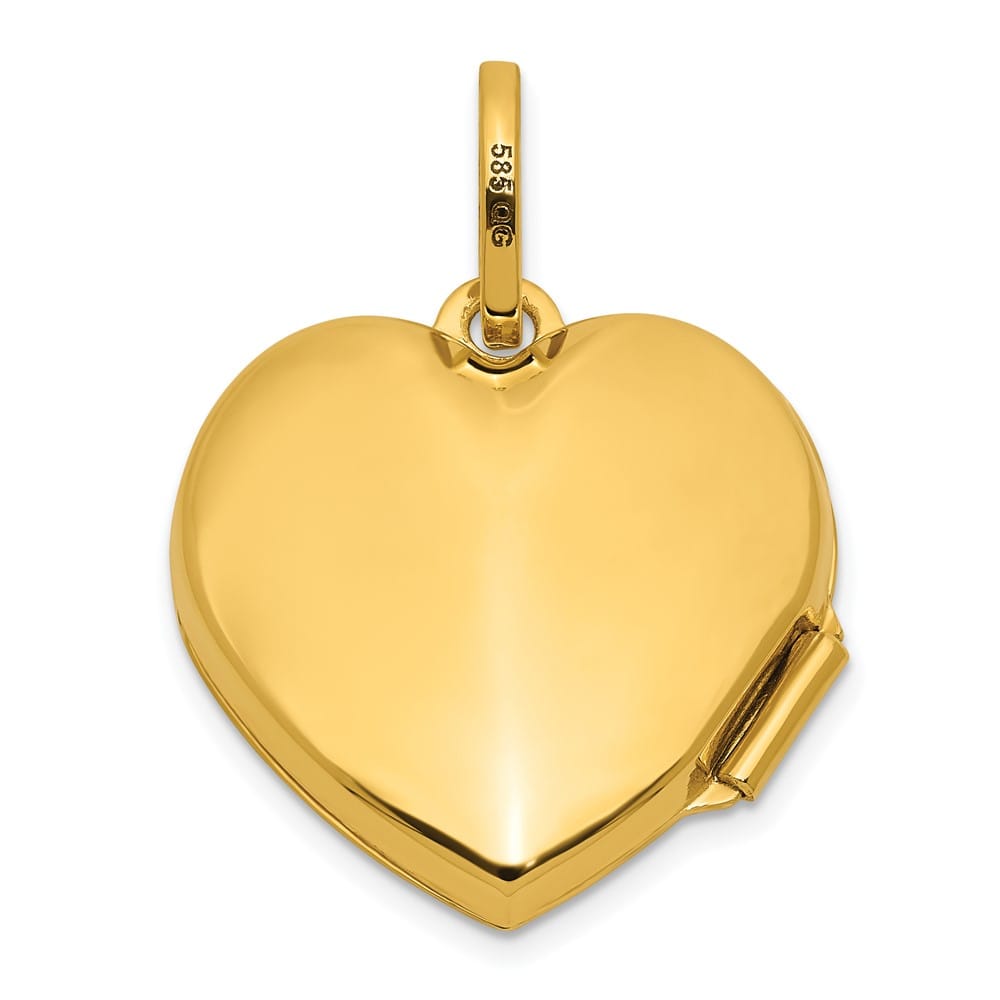 Lovely Rita's Pendants & Charms 14K Yellow Gold Polished with Beaded Edge Border 18mm Heart Locket
