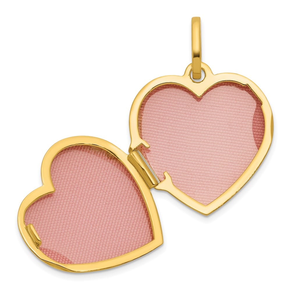 Lovely Rita's Pendants & Charms 14K Yellow Gold Polished with Beaded Edge Border 18mm Heart Locket