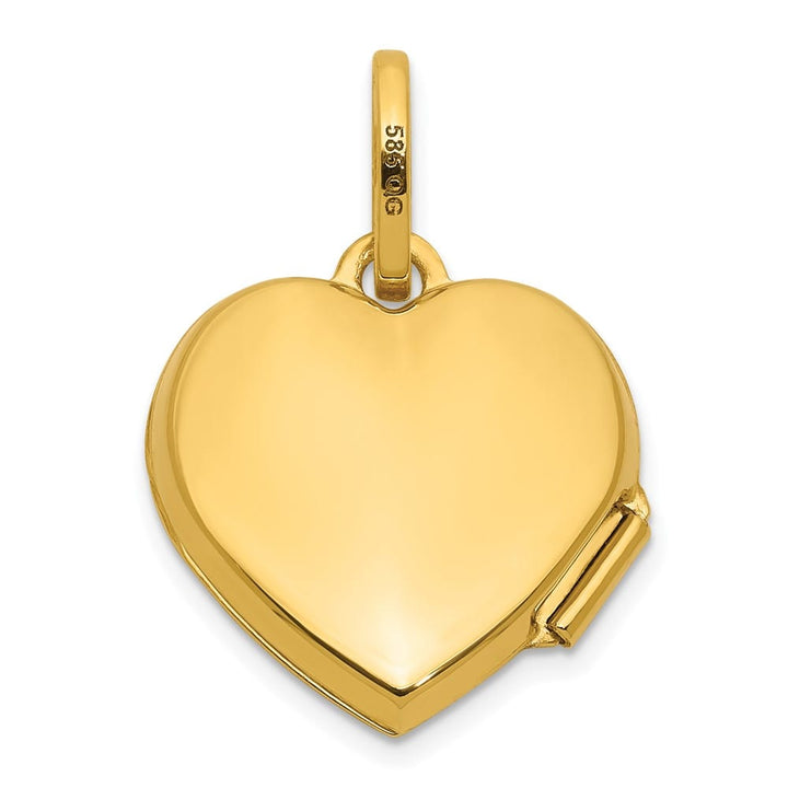 Lovely Rita's Pendants & Charms 14K Yellow Gold Polished with Beaded Edge Border 15mm Heart Locket