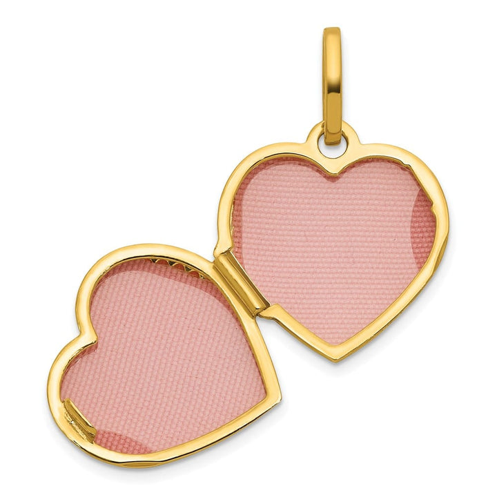Lovely Rita's Pendants & Charms 14K Yellow Gold Polished with Beaded Edge Border 15mm Heart Locket