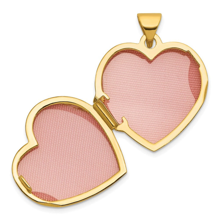 Lovely Rita's Pendants & Charms 14K Yellow Gold Polished Flowers 18mm Heart Locket