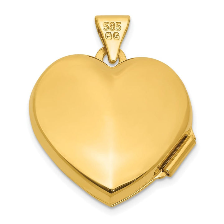 Lovely Rita's Pendants & Charms 14K Yellow Gold White Topaz April Birthstone 18mm Heart Locket