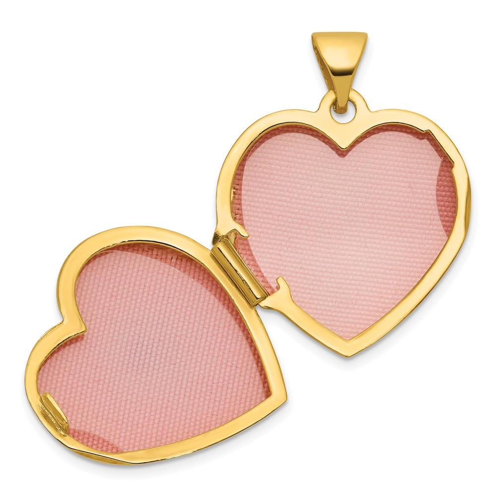 Lovely Rita's Pendants & Charms 14K Yellow Gold White Topaz April Birthstone 18mm Heart Locket