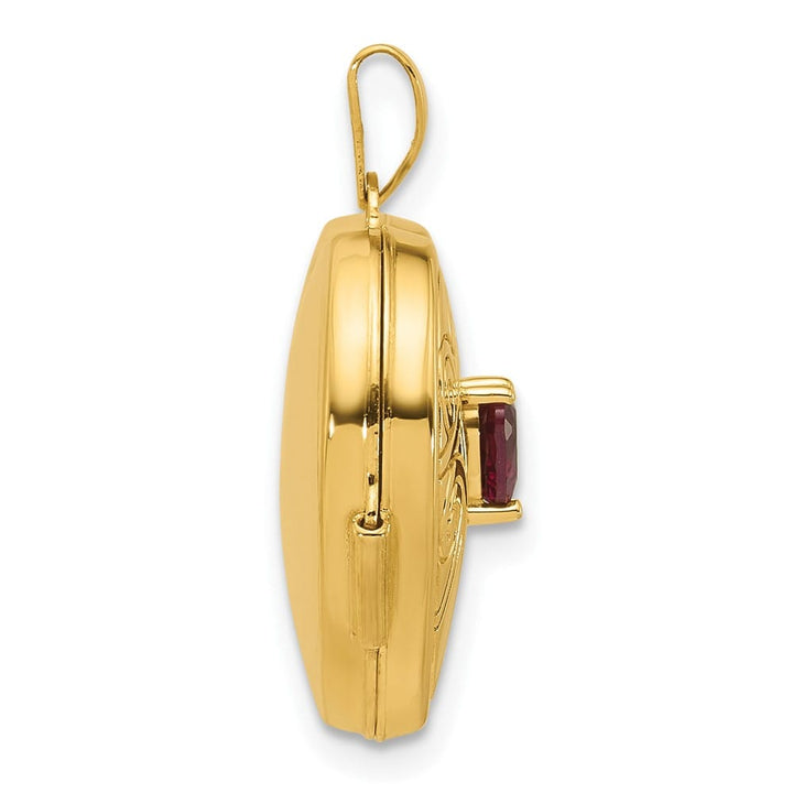 Lovely Rita's Pendants & Charms 14K Yellow Gold Rhodolite Garnet June Birthstone 18mm Heart Locket