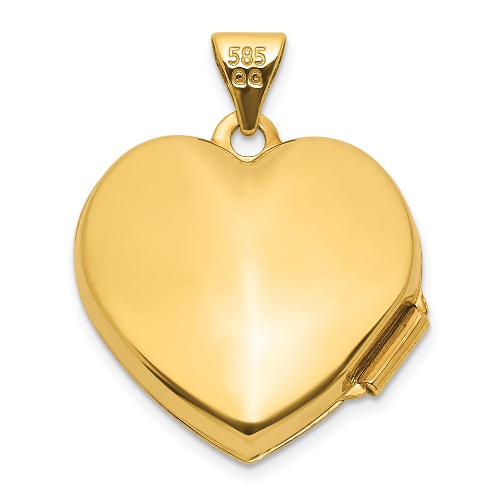 Lovely Rita's Pendants & Charms 14K Yellow Gold Open Cross with Blue Fabric 18mm Scrolled Heart Locket