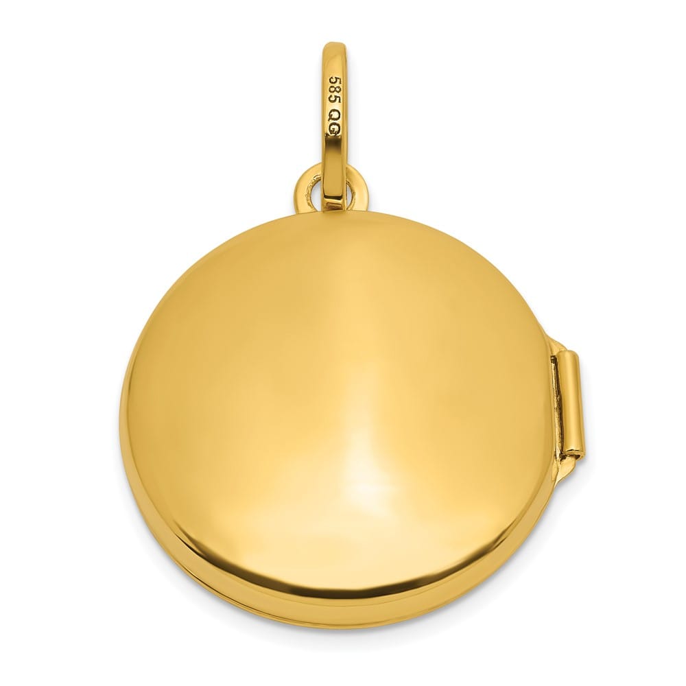 Lovely Rita's Pendants & Charms 14K Yellow Gold Polished with Beaded Border 20mm Round Locket