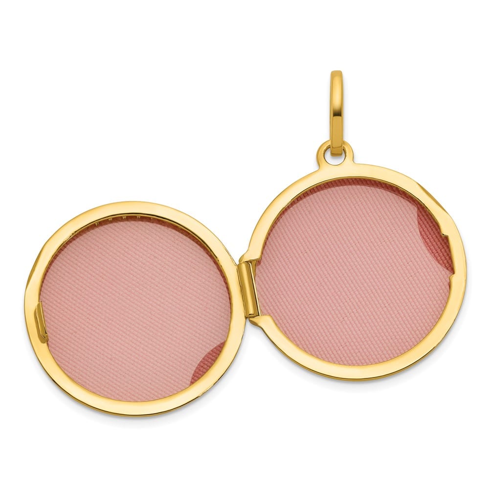 Lovely Rita's Pendants & Charms 14K Yellow Gold Polished with Beaded Border 20mm Round Locket