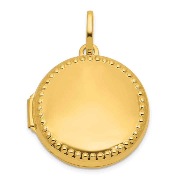 Lovely Rita's Pendants & Charms 14K Yellow Gold Polished with Beaded Border 20mm Round Locket