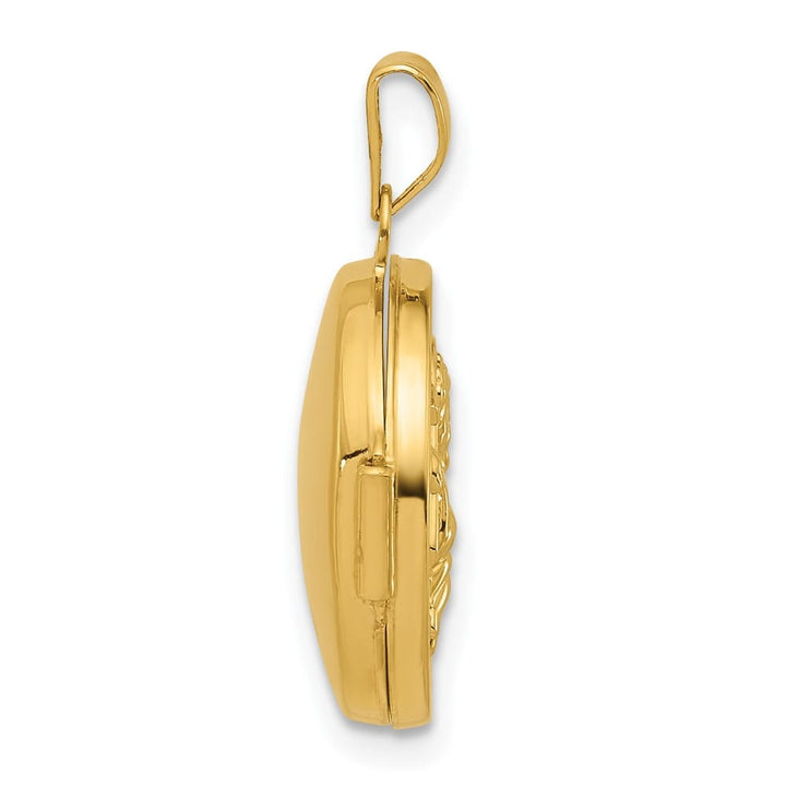 Lovely Rita's Pendants & Charms 14K Yellow Gold Saint Christopher Protect Us 16mm Round Locket