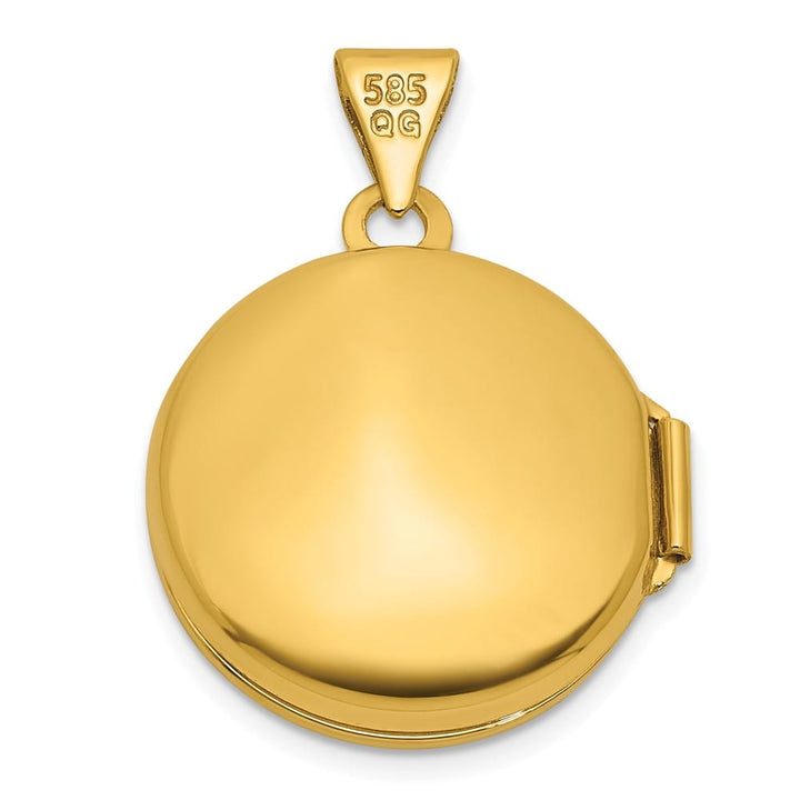 Lovely Rita's Pendants & Charms 14K Yellow Gold Saint Christopher Protect Us 16mm Round Locket
