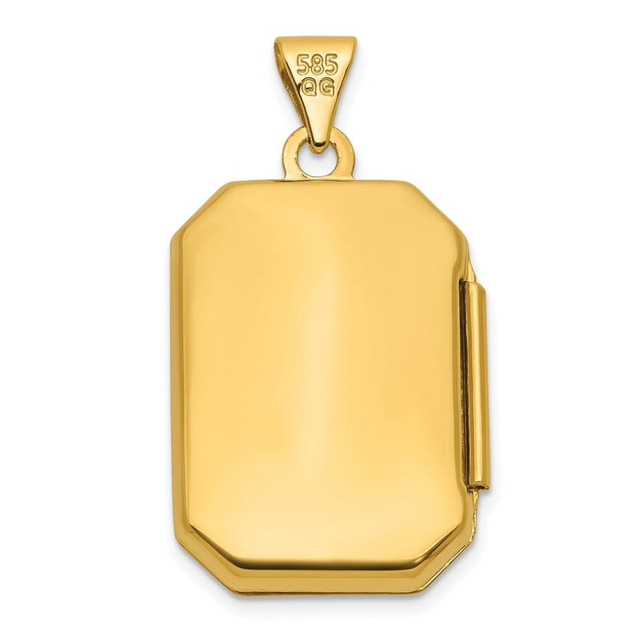 Lovely Rita's Pendants & Charms 14K Yellow Gold Diamond Floral and Star 20mm Rectangle Locket