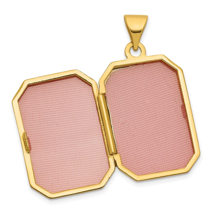 Lovely Rita's Pendants & Charms 14K Yellow Gold Diamond Floral and Star 20mm Rectangle Locket