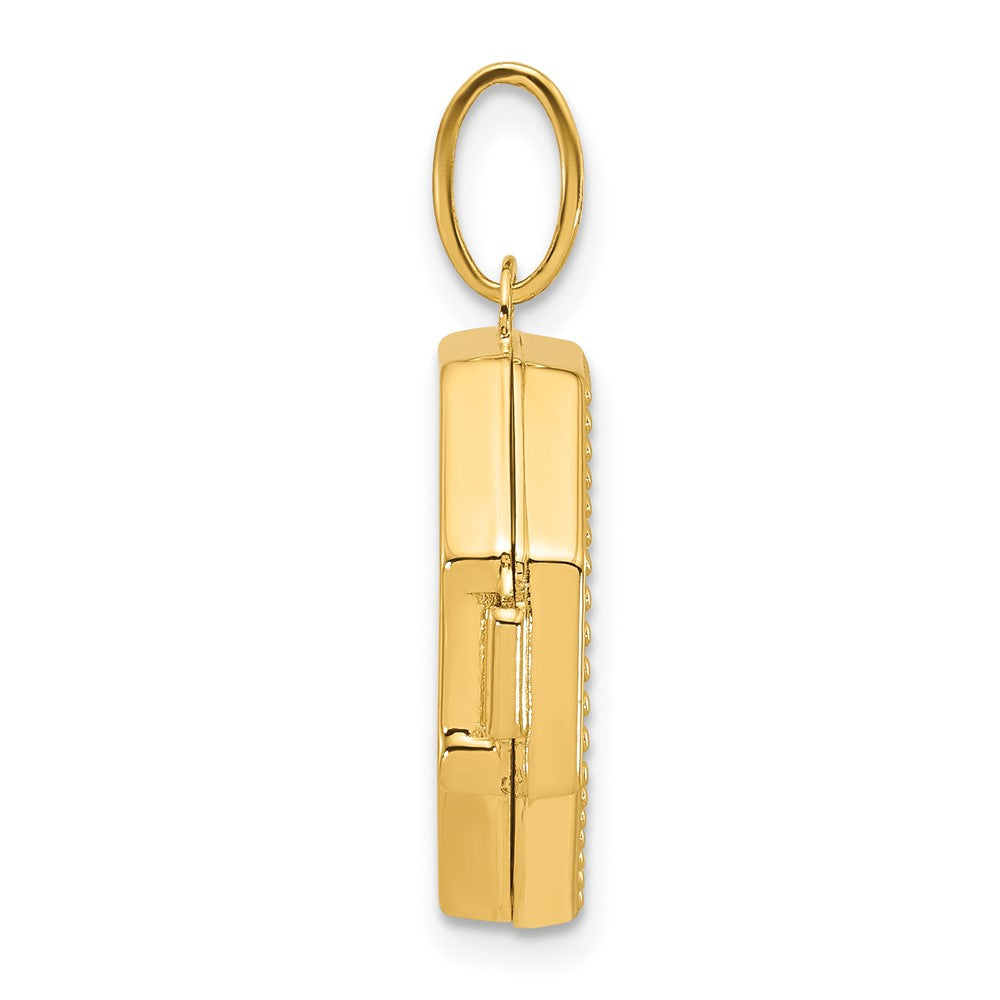Lovely Rita's Pendants & Charms 14K Yellow Gold Polished with Beaded Border 18mm Octagon Shaped Locket