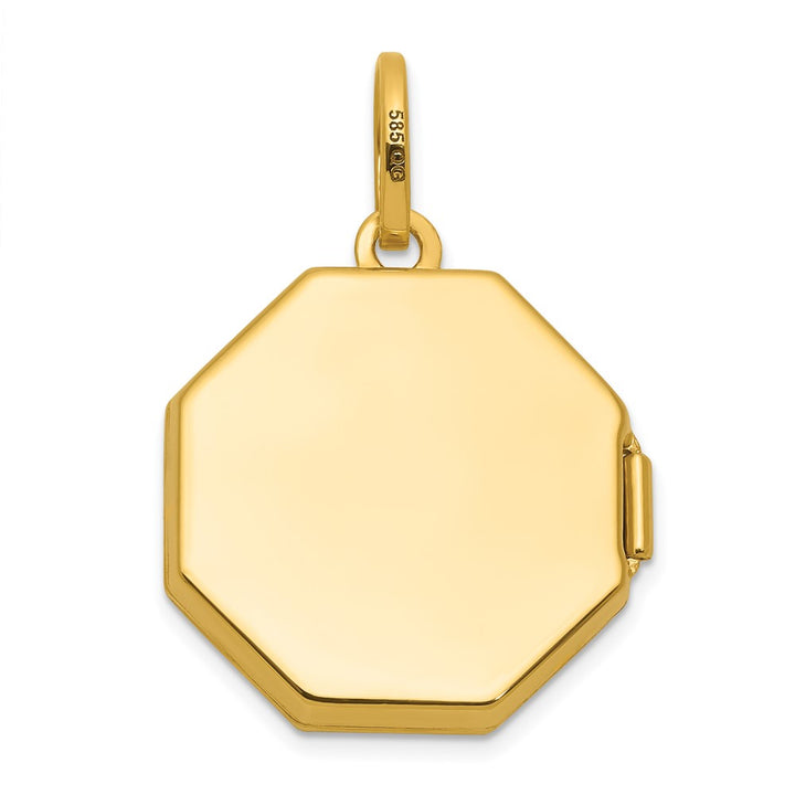 Lovely Rita's Pendants & Charms 14K Yellow Gold Polished with Beaded Border 18mm Octagon Shaped Locket