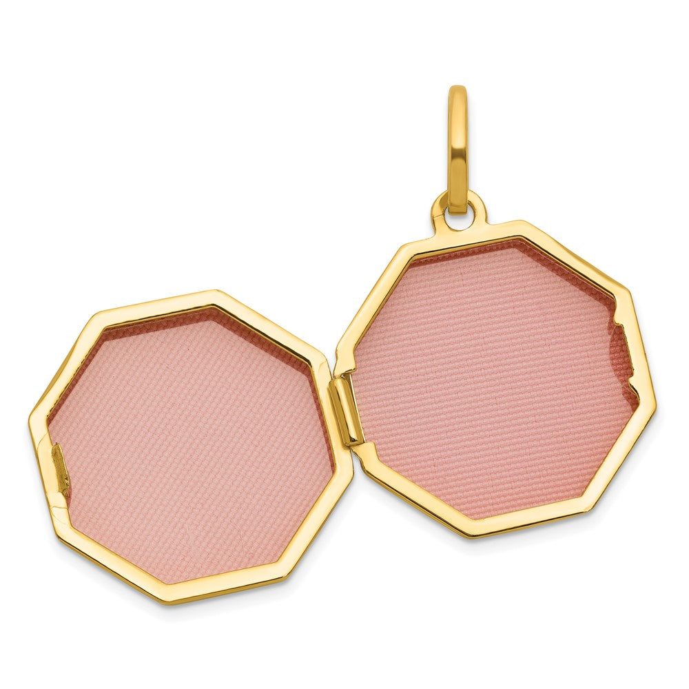 Lovely Rita's Pendants & Charms 14K Yellow Gold Polished with Beaded Border 18mm Octagon Shaped Locket