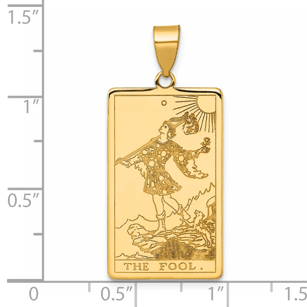 14kt Yellow Gold The Fool Tarot Card Pendant