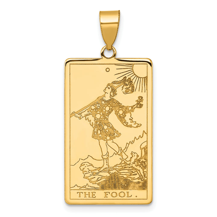 14kt Yellow Gold The Fool Tarot Card Pendant