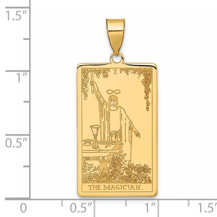 14kt Yellow Gold The Magician Tarot Card Pendant