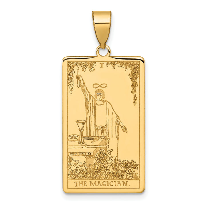 14kt Yellow Gold The Magician Tarot Card Pendant