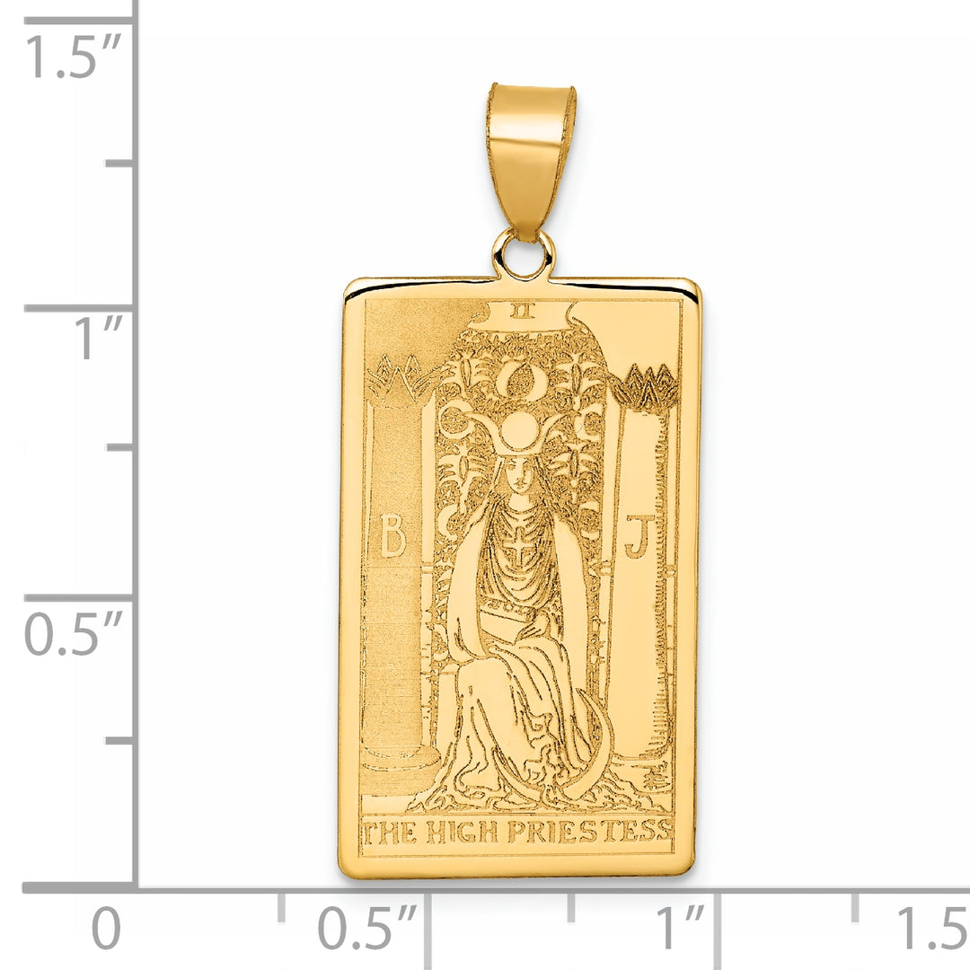 14kt Yellow Gold The High Priestess Tarot Card Pendant
