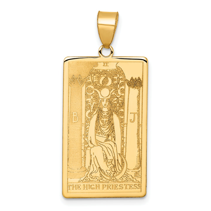 14kt Yellow Gold The High Priestess Tarot Card Pendant