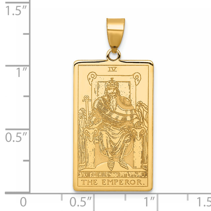 14kt Yellow Gold The Emperor Tarot Card Pendant