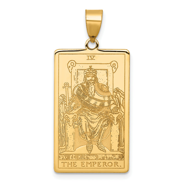 14kt Yellow Gold The Emperor Tarot Card Pendant