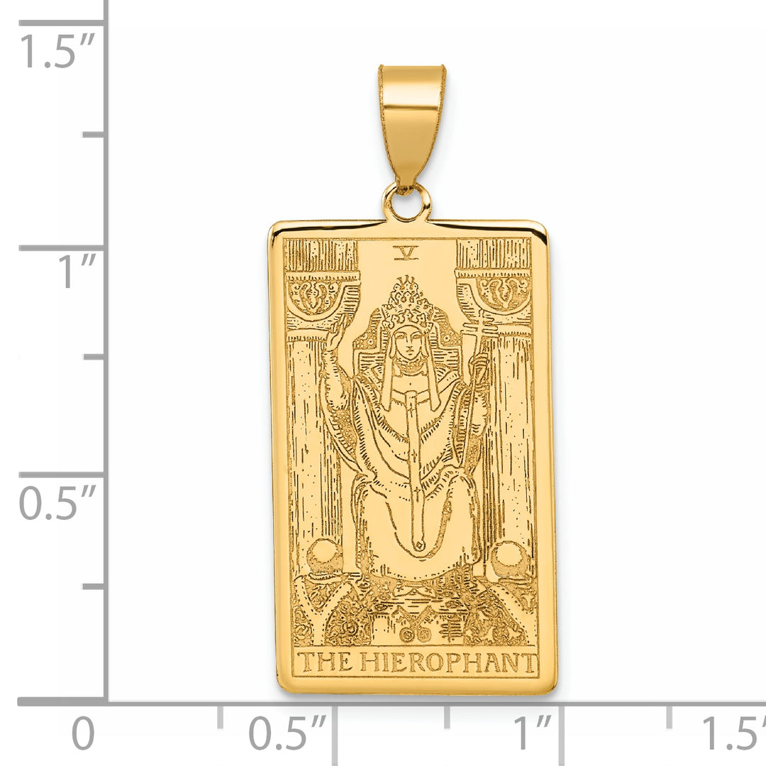 14kt Yellow Gold The Hierophant Tarot Card Pendant