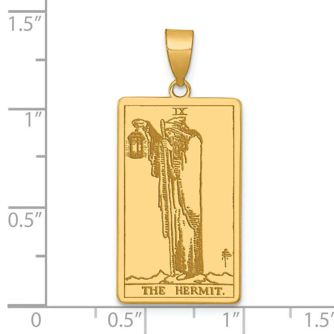 14kt Yellow Gold The Hermit Tarot Card Pendant