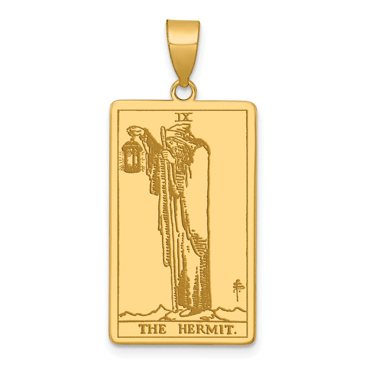 14kt Yellow Gold The Hermit Tarot Card Pendant