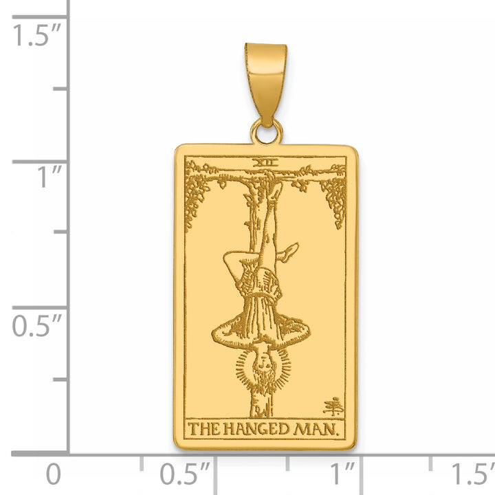 14kt Yellow Gold The Hanged Man Tarot Card Pendant