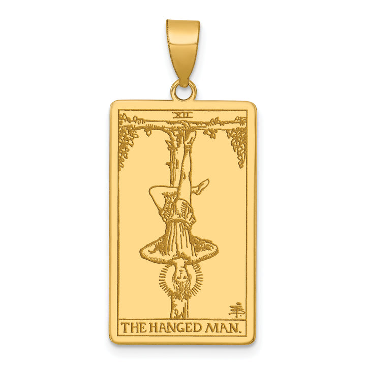 14kt Yellow Gold The Hanged Man Tarot Card Pendant