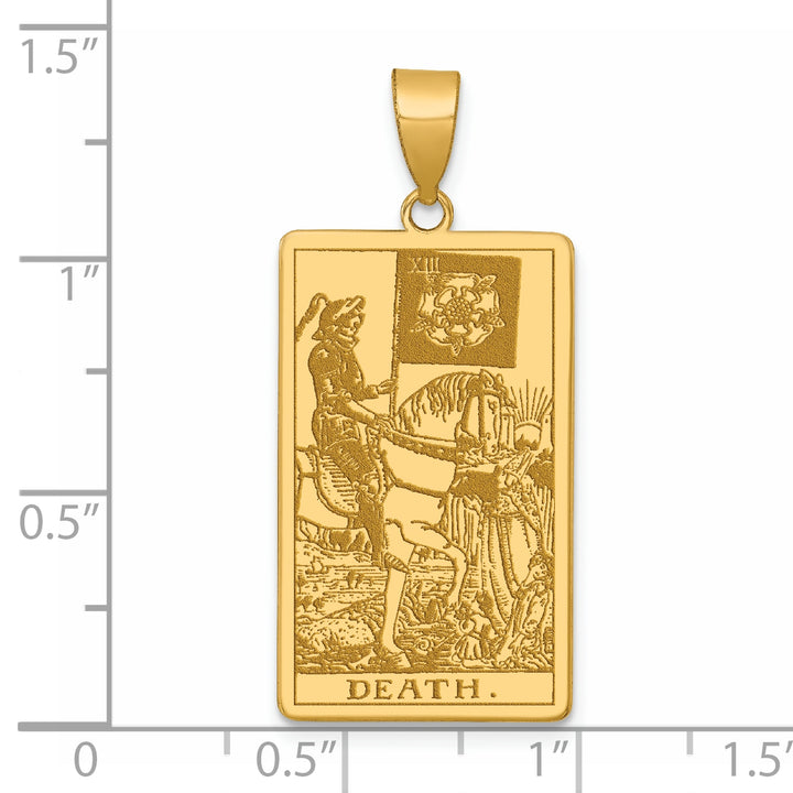 14kt Yellow Gold Death Tarot Card Pendant
