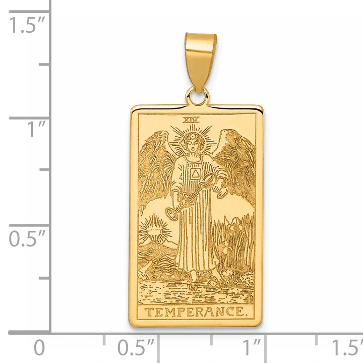 14kt Yellow Gold Temperance Tarot Card Pendant