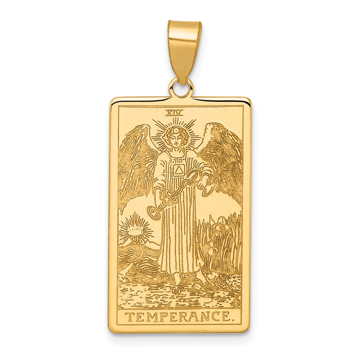 14kt Yellow Gold Temperance Tarot Card Pendant