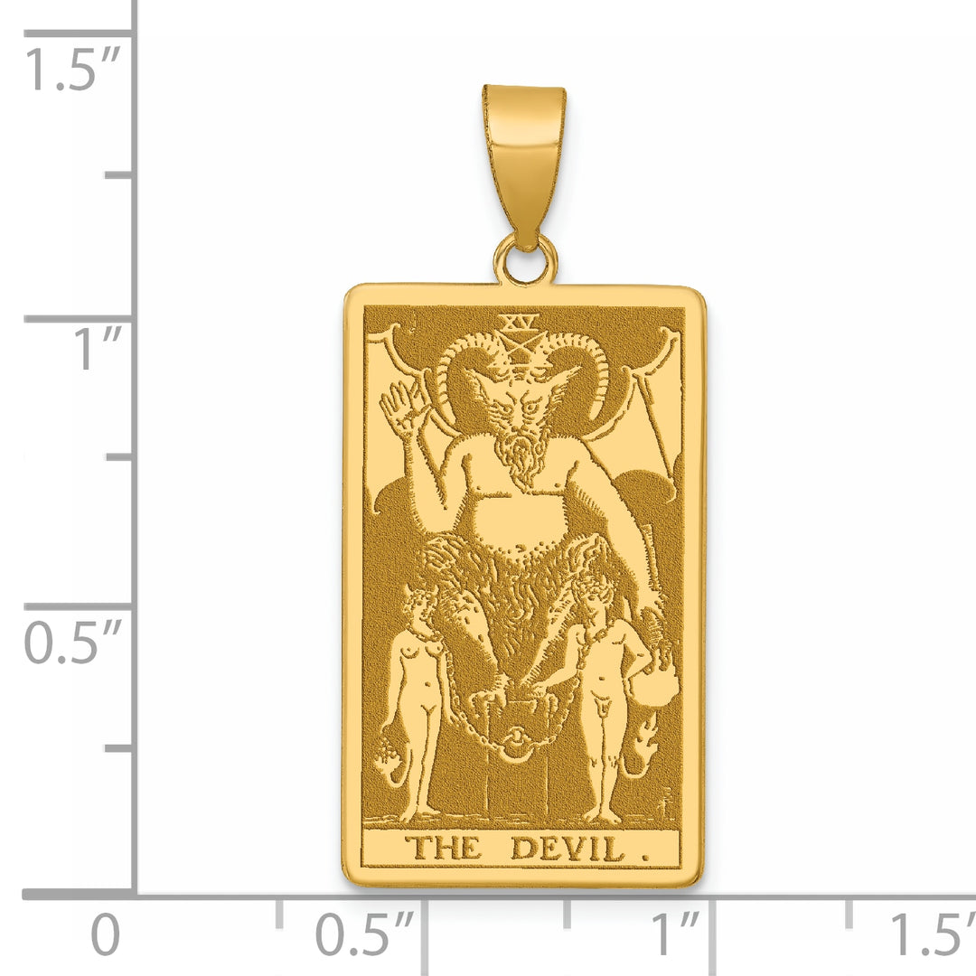 14kt Yellow Gold The Devil Tarot Card Pendant